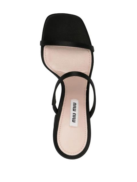Miu Miu 90mm open-toe satin mules - Black
