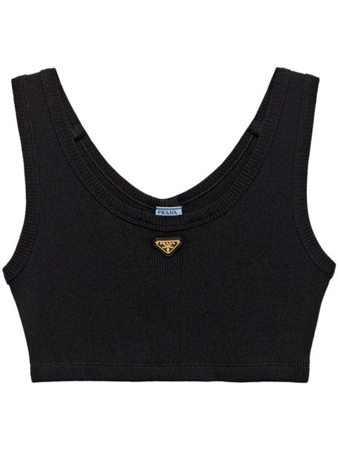 Prada triangle-logo tank top - Black - zdjęcie produktu nr 1