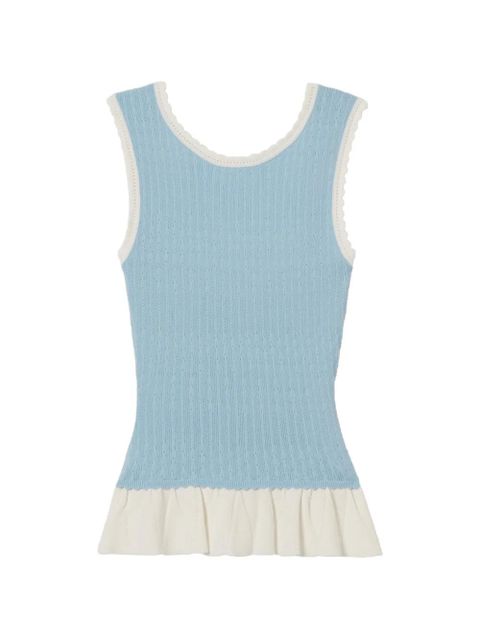 Claudie Pierlot ruffled knitted top - Blue - zdjęcie produktu nr 1