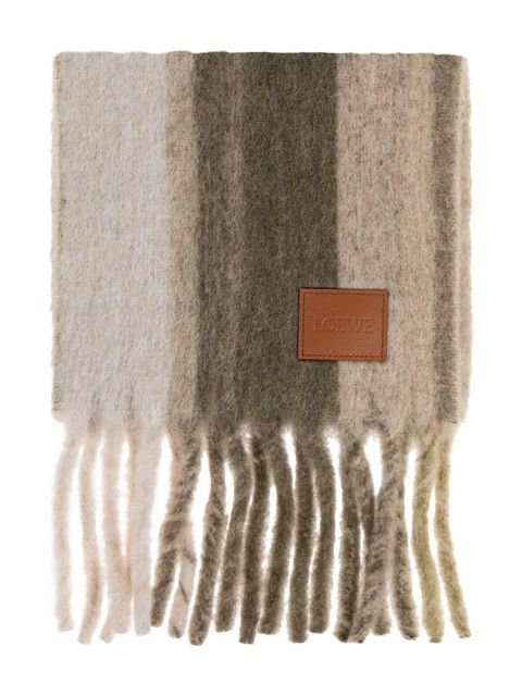 LOEWE striped fringed scarf - Neutrals - zdjęcie produktu nr 1