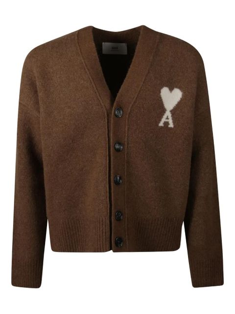 AMI Paris Ami de Coeur cardigan - Brown - zdjęcie produktu nr 1