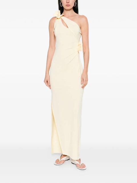 Coperni asymmetric floral-appliqué maxi dress - Yellow - zdjęcie produktu nr 2