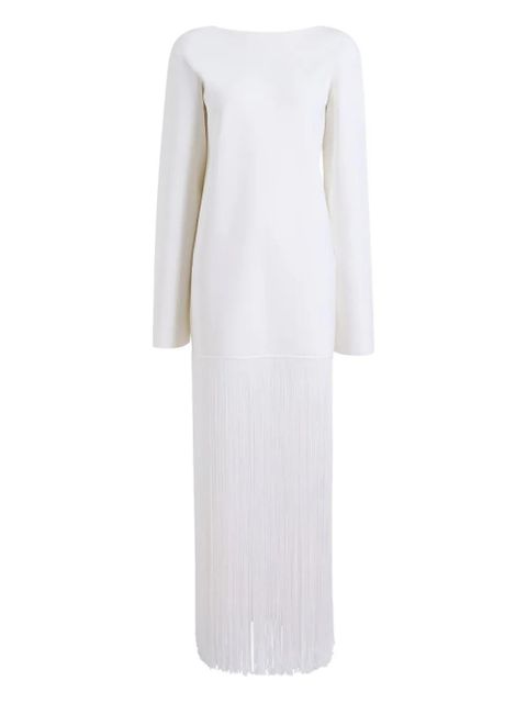 KHAITE fringed-hem maxi dress - White - zdjęcie produktu nr 1
