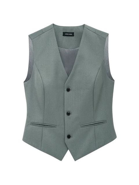 ANINE BING Mario buttoned vest - Green - zdjęcie produktu nr 1