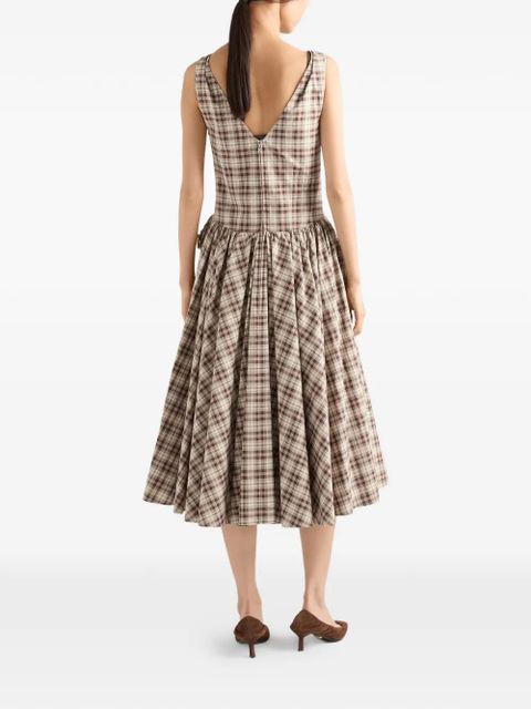 Prada embroidered checked poplin dress - Neutrals - zdjęcie produktu nr 2