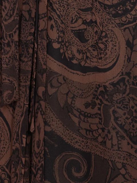 PINKO paisley-print tie-neck mini dress - Brown