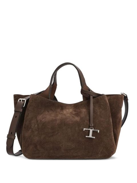 Tod's medium suede logo tote bag - Brown - zdjęcie produktu nr 1