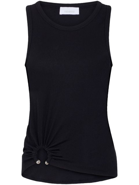 Rabanne asymmetric gathered-detail tank top - Black - zdjęcie produktu nr 1