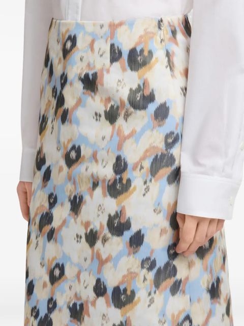 Marni Secret Bouquet floral print A-line skirt - White