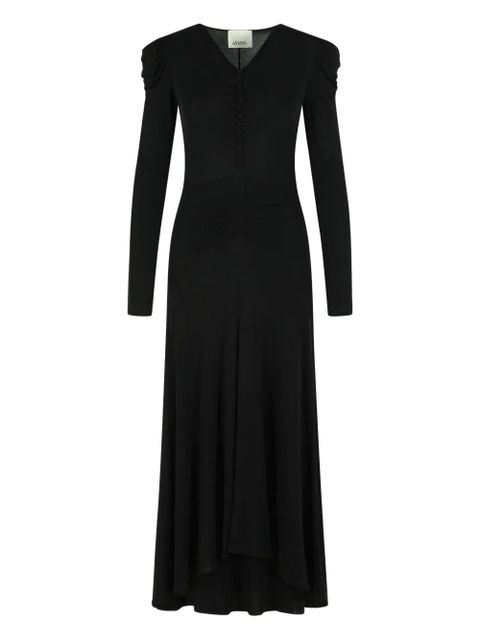 ISABEL MARANT Nejma patch-button V-neck maxi dress - Black - zdjęcie produktu nr 1