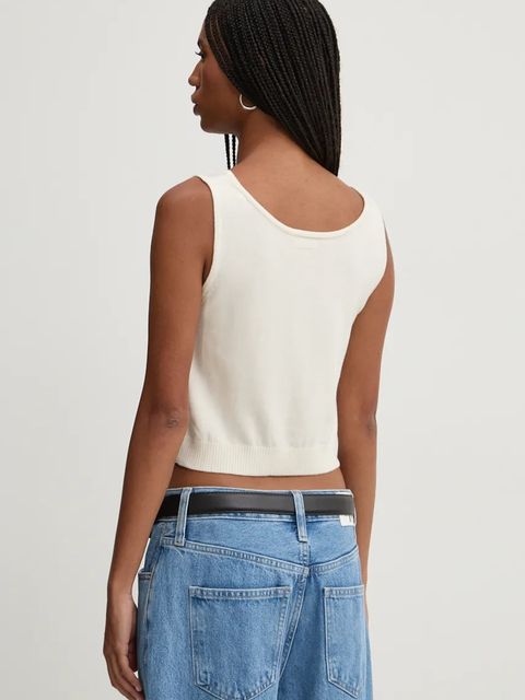 Guess Jeans top z domieszką jedwabiu