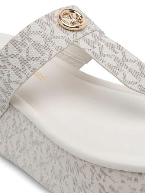 Michael Kors logo-detail round-toe sandals - White
