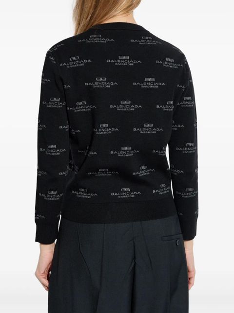 Balenciaga all-over logo-print jumper - Black