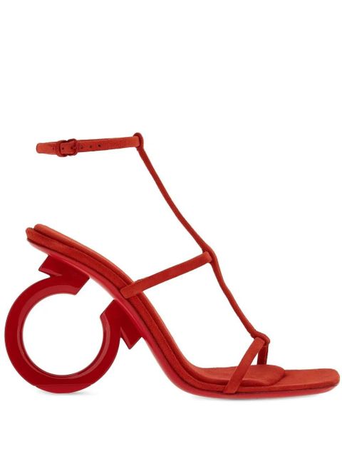 Ferragamo Elina 105mm suede sandals - Red - zdjęcie produktu nr 1
