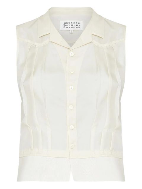 Maison Margiela pleated sleeveless blouse - Neutrals - zdjęcie produktu nr 1