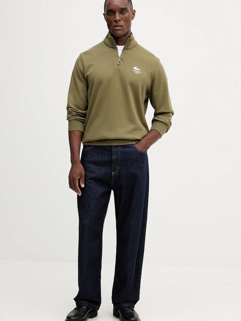 Lacoste bluza bawełniana kolor zielony z nadrukiem SH2735