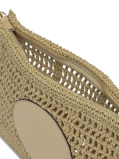 Tory Burch Ella logo-patch clutch bag - Neutrals