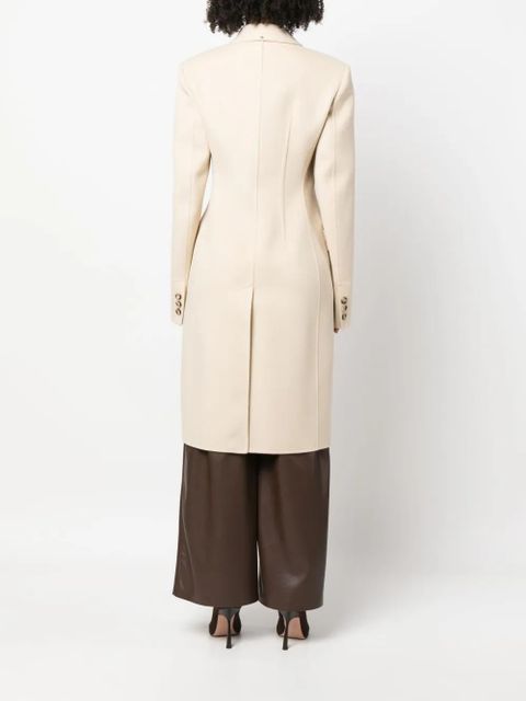 Sportmax long-sleeved virgin wool double-breasted coat - Neutrals