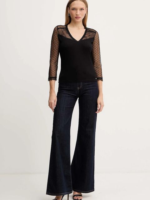 Morgan bluzka damska kolor czarny gładka THAISA - zdjęcie produktu nr 2