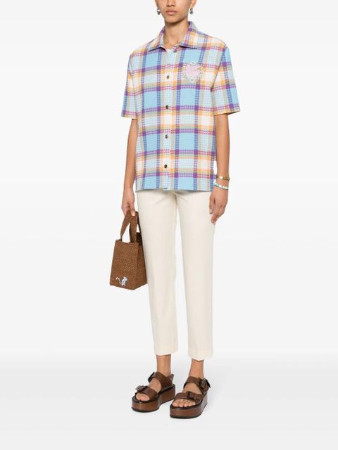 ETRO cropped gabardine trousers - Neutrals