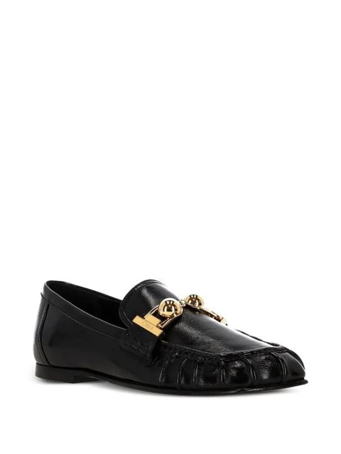 Chloé asymmetric metallic-milles loafers - Black