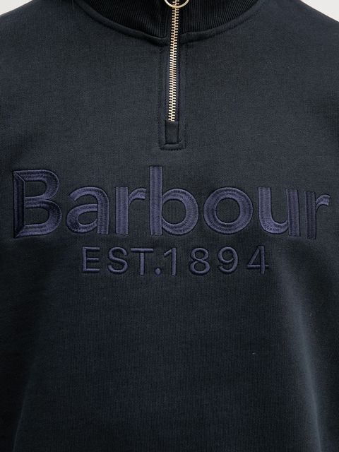 Barbour bluza bawełniana Sara damska kolor granatowy z aplikacją LOL0667