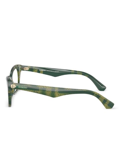 Burberry Eyewear checked square-frame glasses - Green