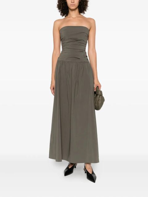 St. Agni gathered-detail strapless midi dress - Green - zdjęcie produktu nr 2