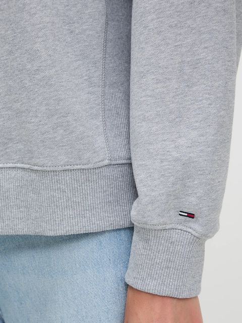 Tommy Jeans bluza bawełniana damska kolor szary z nadrukiem DW0DW21202