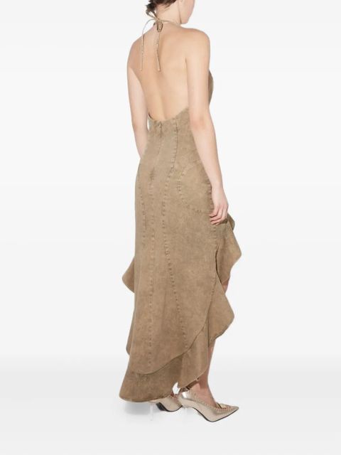 MISBHV Ibiza flounce mini dress - Brown