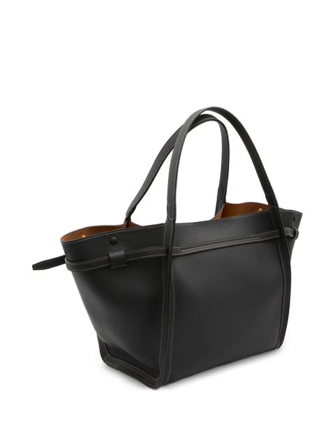 Tod's hammered t leather tote bag - Black