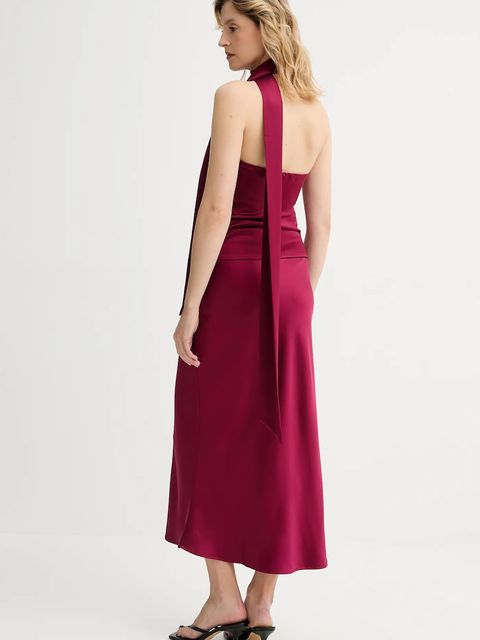 Answear.LAB top i spódnica damski kolor bordowy