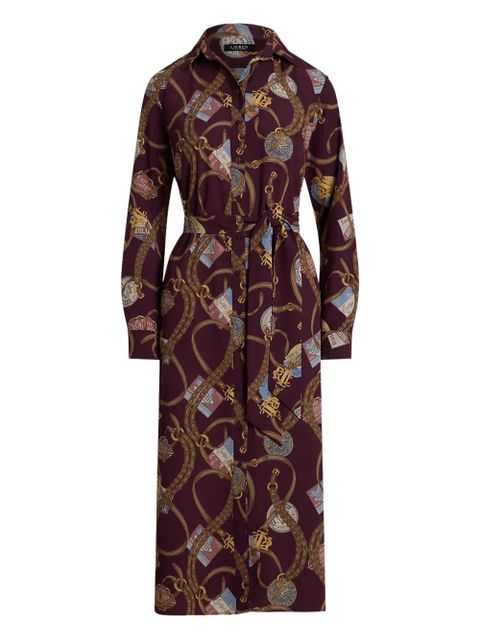 Lauren Ralph Lauren button fastening shirt midi dress - Purple - zdjęcie produktu nr 1