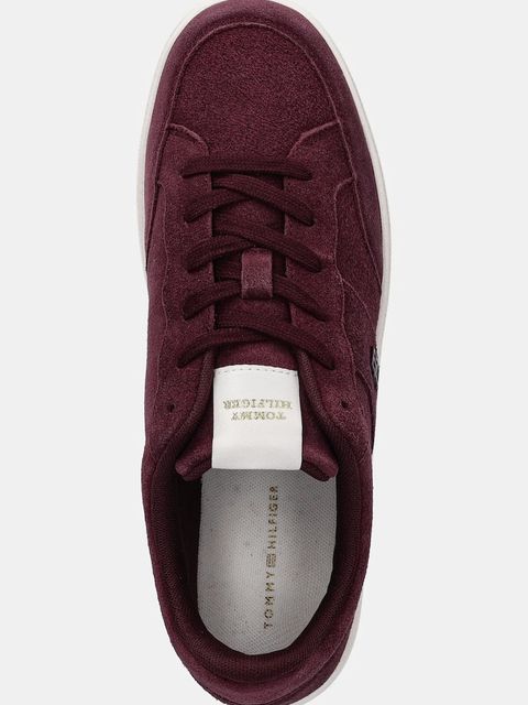 Tommy Hilfiger sneakersy zamszowe TH HERITAGE COURT SNEAKER SUEDE damskie kolor bordowy FW0FW09266
