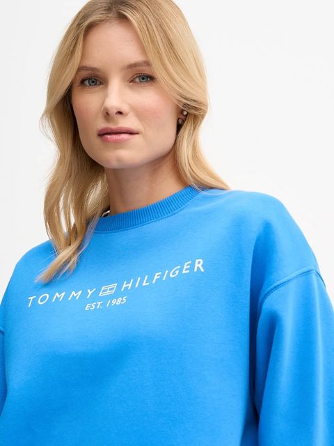 Tommy Hilfiger bluza damska kolor niebieski z nadrukiem WW0WW47831