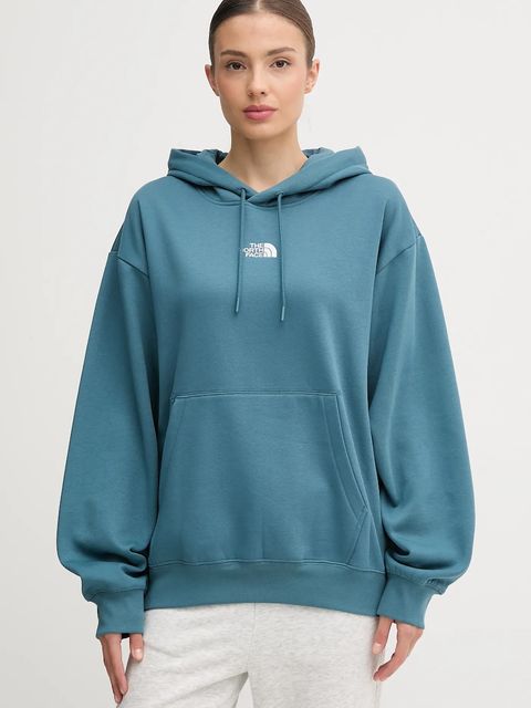 The North Face bluza Essential damska kolor zielony z kapturem gładka NF0A89ENBQ51 - zdjęcie produktu nr 1