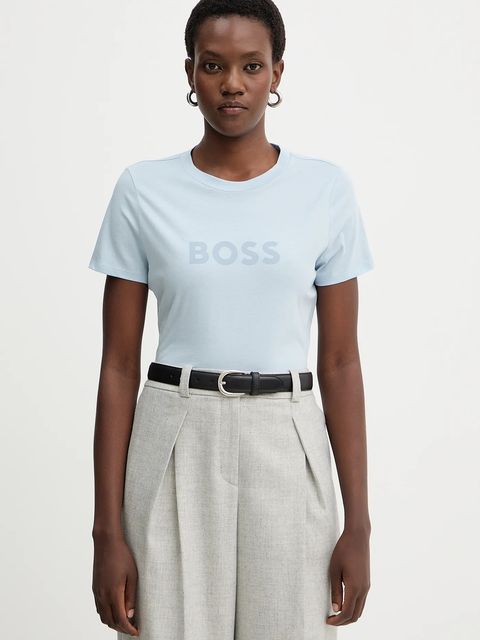 BOSS Orange t-shirt bawełniany BOSS ORANGE damski kolor niebieski 50501139 - zdjęcie produktu nr 1