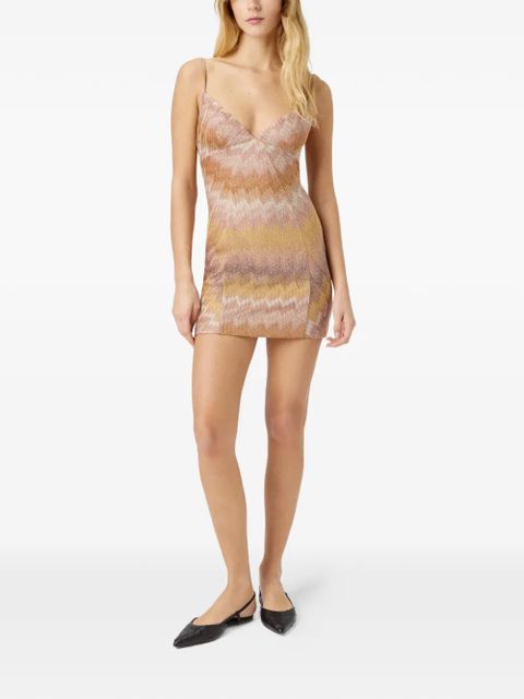 Missoni chevron-pattern spaghetti-strap mini dress - Neutrals - zdjęcie produktu nr 2