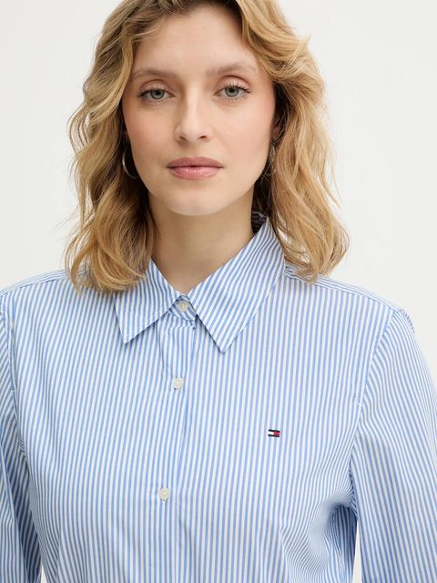 Tommy Hilfiger koszula damska kolor niebieski regular z kołnierzykiem klasycznym WW0WW47169