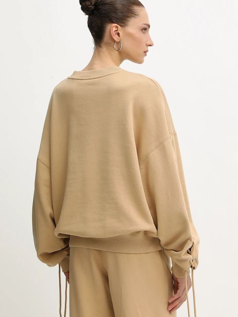 Rotate bluza bawełniana damska kolor beżowy gładka 115468654 - zdjęcie produktu nr 2