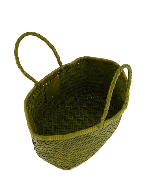 DRAGON DIFFUSION herringbone-weave leather tote bag - Green