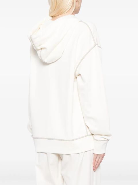 Moncler logo-embroidered hoodie - Neutrals