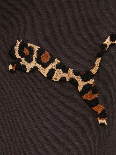 Puma bluza damska kolor czarny z kapturem z aplikacją 632338