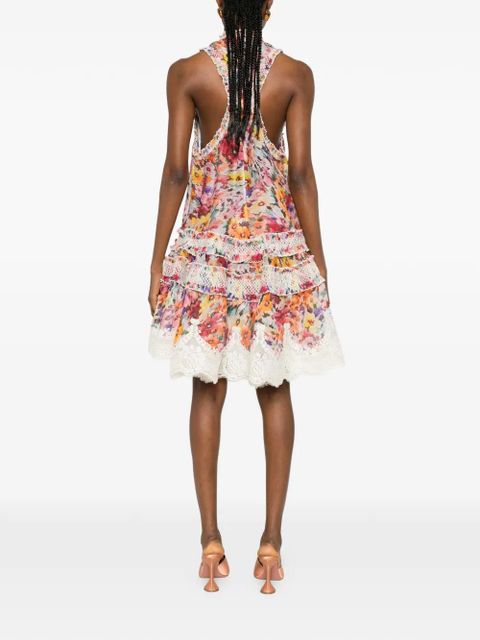 ZIMMERMANN floral mini dress - White