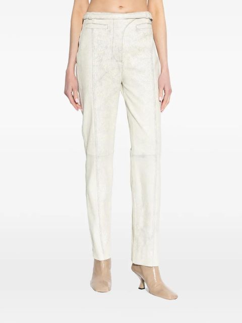 Diesel L-Croc panelled trousers - Neutrals