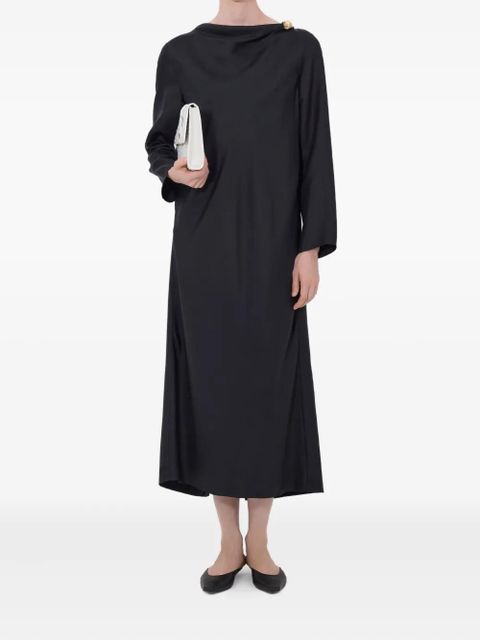LouLou de Saison Zoya draped midi dress - Black - zdjęcie produktu nr 2