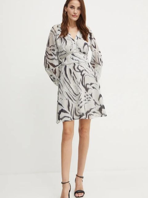 Guess sukienka YVETTE kolor beżowy mini rozkloszowana W4BK29 WDW82