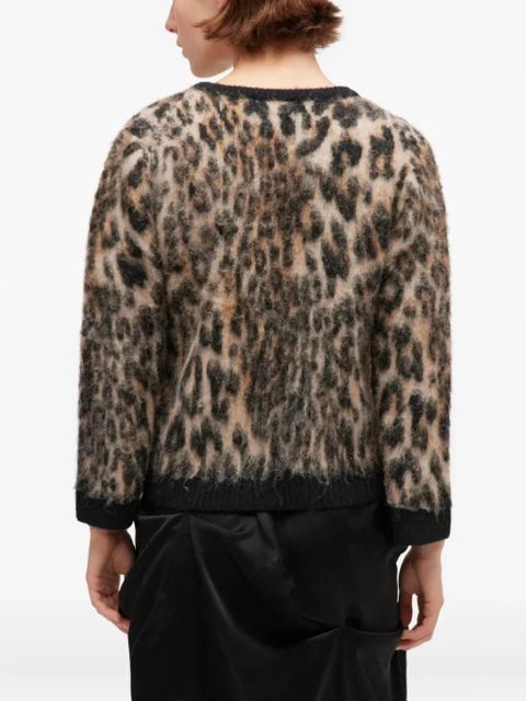 GANNI leopard-print button cardigan - Neutrals