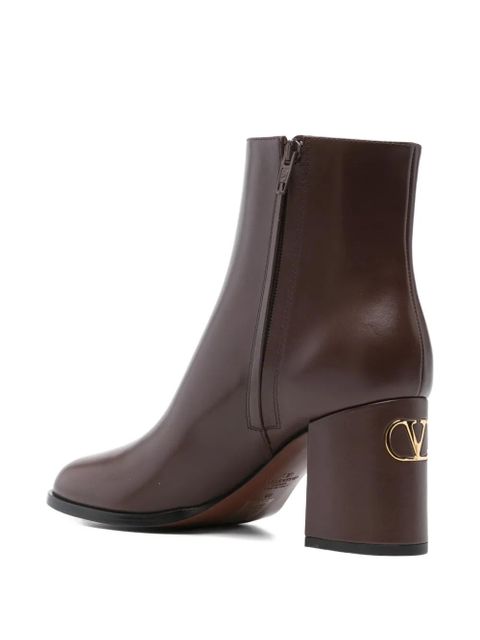 Valentino Garavani logo heel ankle boots - Brown