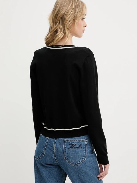 Karl Lagerfeld sweter damski kolor czarny lekki A3W18023